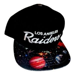 Los Angeles Raiders NFL Vintage by Mitchell & Ness Black and Space Print Cap